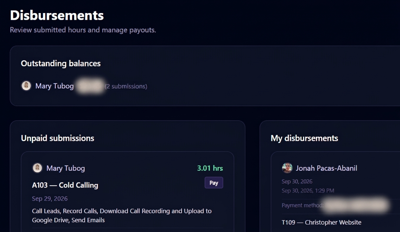 Team Block Time Tracking and Payroll